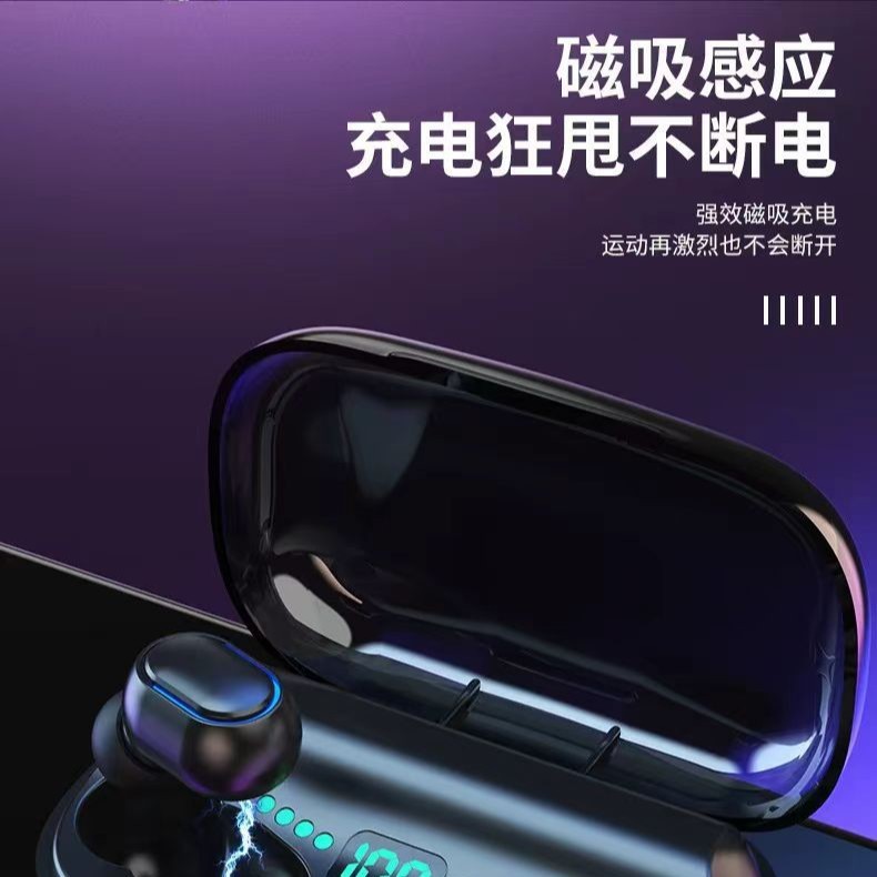 新しい T11 デザインワイヤレス Bluetooth ヘッドセット TWS タッチ 5.0 バイノーラルミニスポーツヘッドセットデジタルディスプレイ付き|undefined