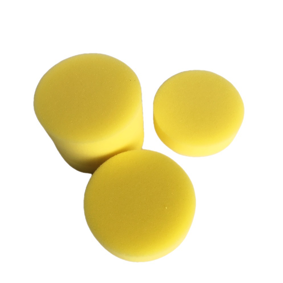 Esponja de depilación redonda lavado de coches pulido plateado esponja de cristal limpieza esponja de costura de belleza compresión de alta densidad encerado esponja pequeña