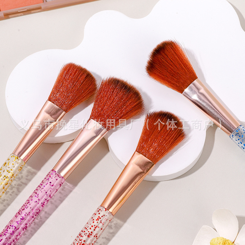 Polvo de cebolla de cristal creativo para maquillaje de belleza, herramienta de brocha de maquillaje transparente, juego portátil para aplicar polvo y fijar el maquillaje.