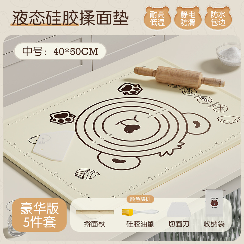 Nueva almohadilla para amasar de silicona de grado alimenticio, tabla de cortar para hornear en el hogar, almohadilla antideslizante de dibujos animados y almohadilla para fideos, fábrica al por mayor