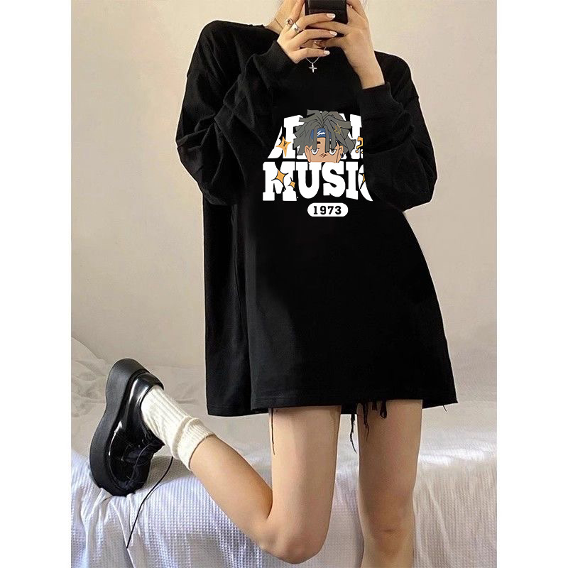 Camiseta blanca simple americana para mujeres nueva primavera y otoño nicho suelto camisa de manga larga de algodón con camisa de base
