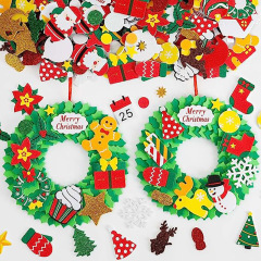 クリスマスバブル花輪工芸品セット装飾自己接着クリスマスシールサンタクロース冬青葉児童シール