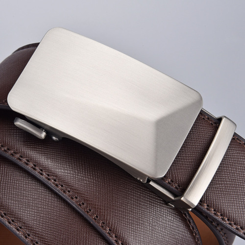 Belt men's cowhide belt genuine leather cross-border brown trouser belt casual business manufacturer wholesale automatic buckle men's belt