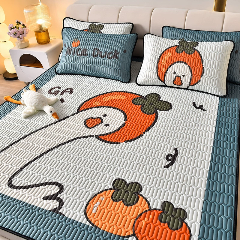 Латексный матрас-коврик, набор с мультяшным шелком, 3 предмета, 1.8 м