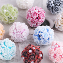 新款夜光花球玫瑰花软陶可穿笔直孔珠子DIY手机链钥匙链包链配件