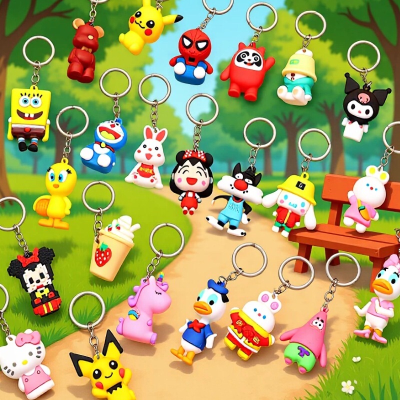 Night Market Stall Trendy Keychains Cute Cartoon Mixed Astronaut Figures Car Pendants Cheap Gifts Wholesale
