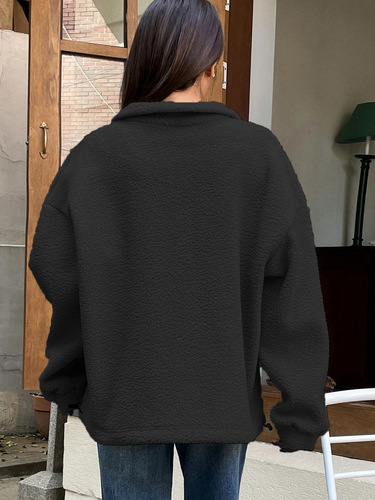 Spot fleece, Europe and America, Amazon, cross-border autumn and winter small stand-neck sweater, women's coat