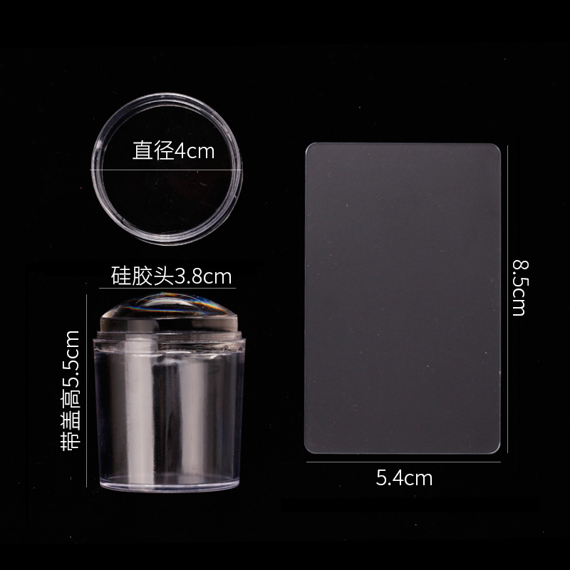 Manicuría transparente sello de silicona transparente cabeza de impresión 3.8cm con cubierta al por mayor DIY herramientas de impresión directas de fábrica