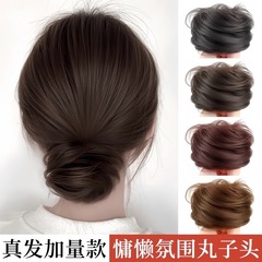 リアルヘアローボールヘッドウィッグ、ヘアゴム、ヘアバッグ、アンティークウィッグバッグ、花のつぼみヘッド、フル人毛ウィッグ、ヘアゴム