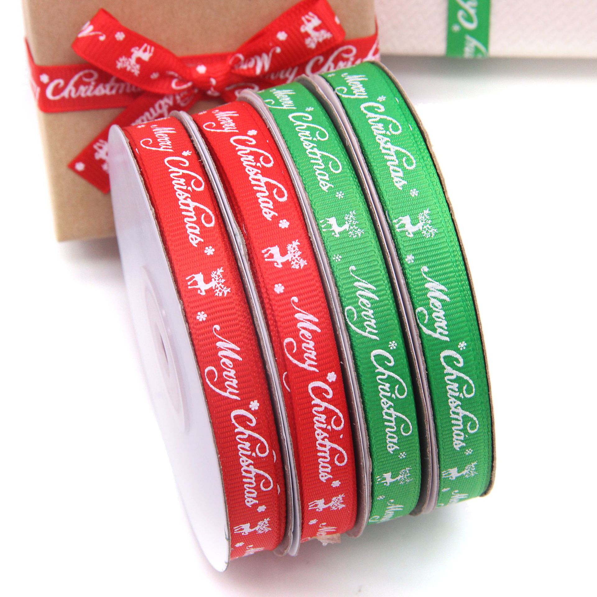 Impresión de cinta acanalada navideña cinta 1cm impresión regalo de Navidad caja de regalo embalaje cinta cinta Tianyimei