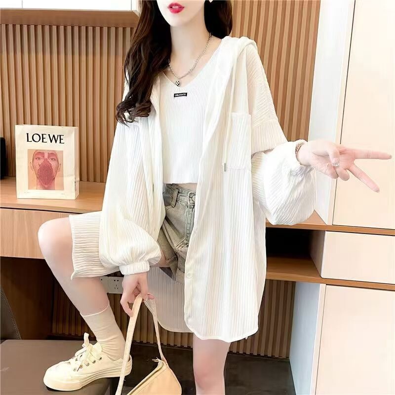 Plus Size 150kg Sun Protection Clothing for Women, Spring and Summer Korean Style Loose Fit for Chubby Girls, Mid-Length Versatile Air Conditioning Jacket