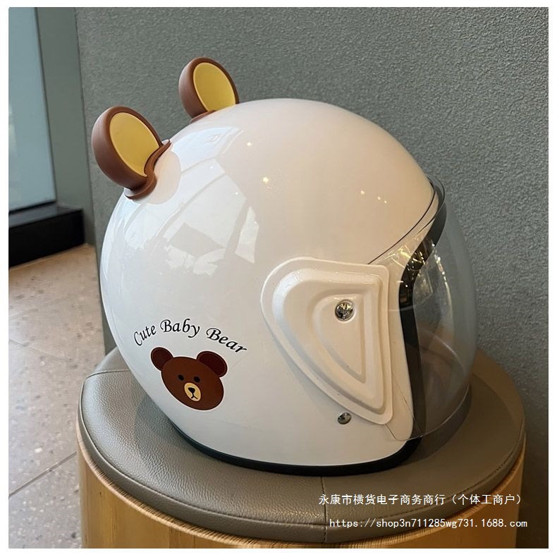 Winter 3C Safety Certified Electric Vehicle Helmet Motorcycle Battery Car Cartoon