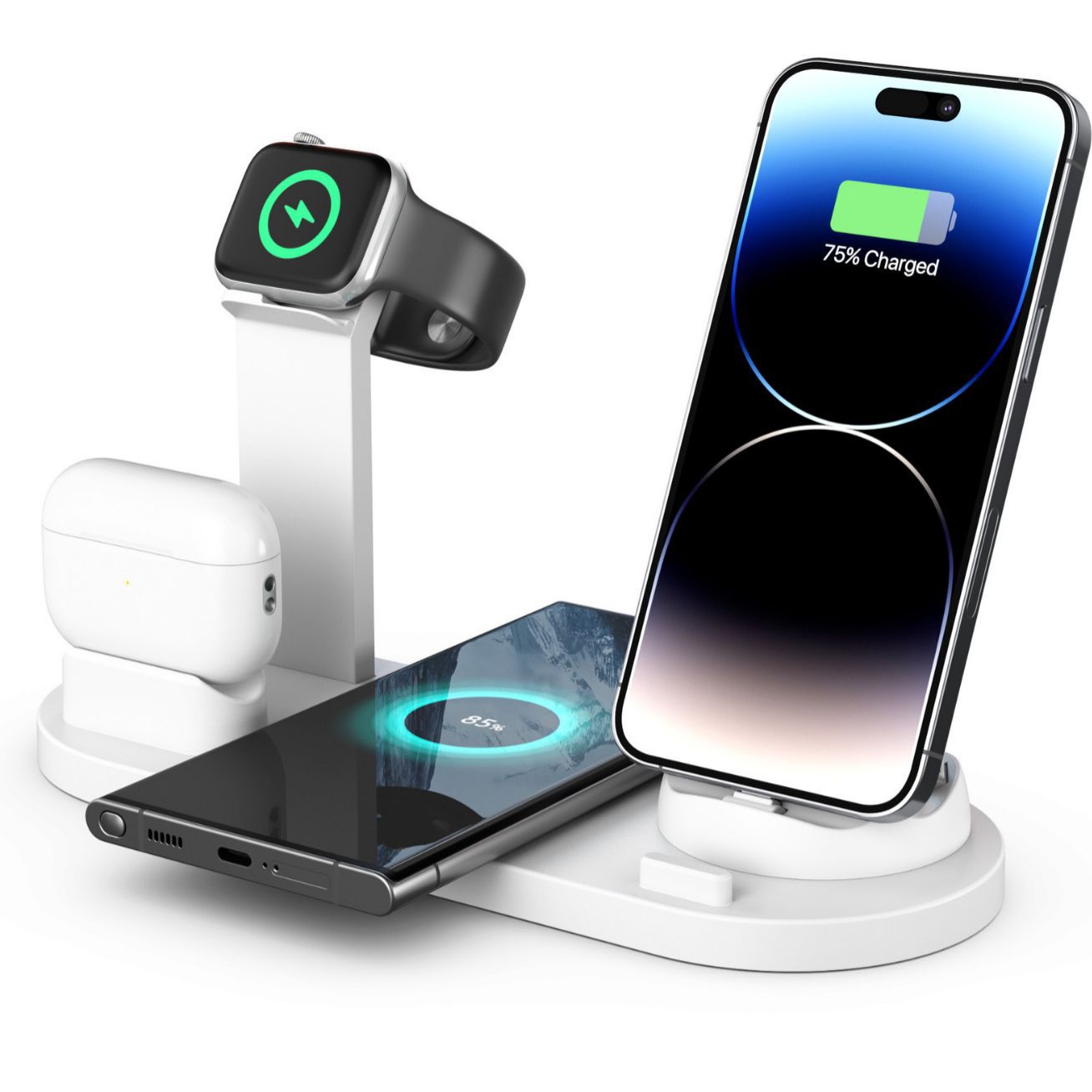 新型私型15w三合一無線充電はアップルiphone腕時計イヤホン無線充電器スタンドを適用します。