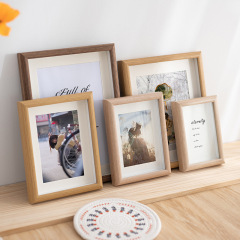 中空立體木質相框鋼化玻璃擺台批發678寸A4a3掛牆工廠直銷