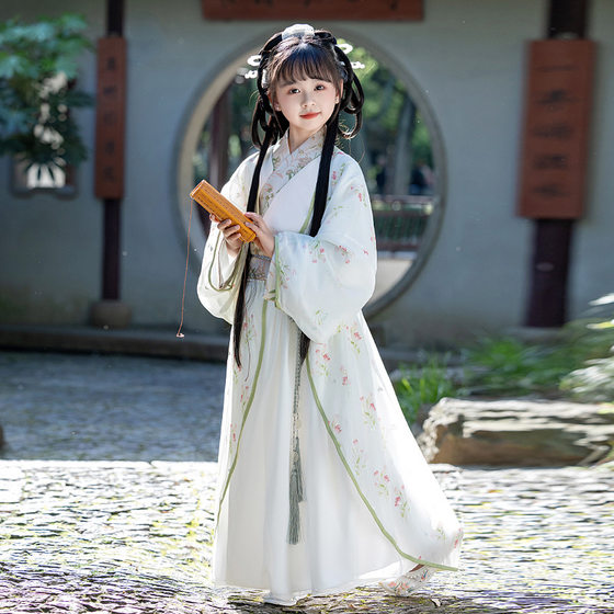Children's Warring States Robe 2025 New Style Girls' Hanfu Suit Elegant Little Girl's Ancient Dress Girls' suit Guofeng Performance Dress