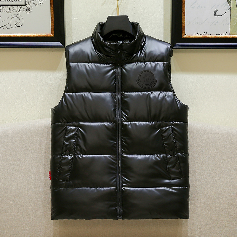 글로시 노워시 조끼 - 빅 블랙 라벨 블랙