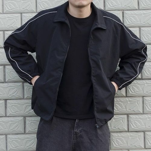 2024 Autumn Men's Stand Collar Open Shirt Trendy New Korean Style Loose Casual Overcoat Windbreaker Jacket Versatile Clothing