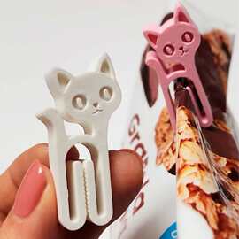 跨境新品猫咪Mini food clip零食袋密封夹食物袋子包装轻巧耐用迷