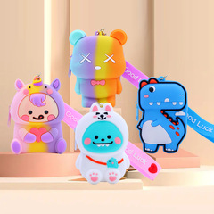 Creative Three Craws Silicone Zero Wallet Cartoon Melody Children's Wallet Small Pendant Keychain Silicone Bag