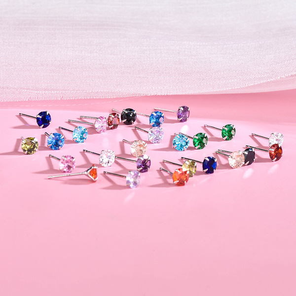 earrings with zircon