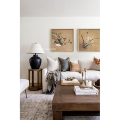 WBZ7 Stereo Embroidery "Spirit Bird" and "Countess Orchid" Antique Frame with Good Omens, Wall Art for Living Room, Bedroom, and Entrance Hall