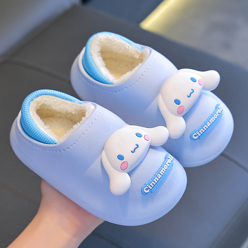 Sanliou zapatillas de algodón de invierno para niños impermeables y cálidas, bolsas de algodón anti-deslizante, bolsas de bebés de lana, zapatillas de algodón para hombres y mujeres