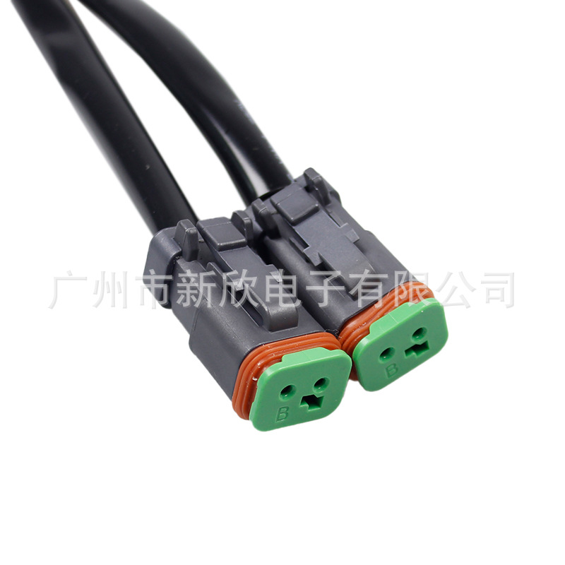 Conexiones impermeables para focos LED de automóviles, arnés de cables de lámpara largos, conectores de desmontaje rápido enchufables macho y hembra con cables, conectores DT impermeables