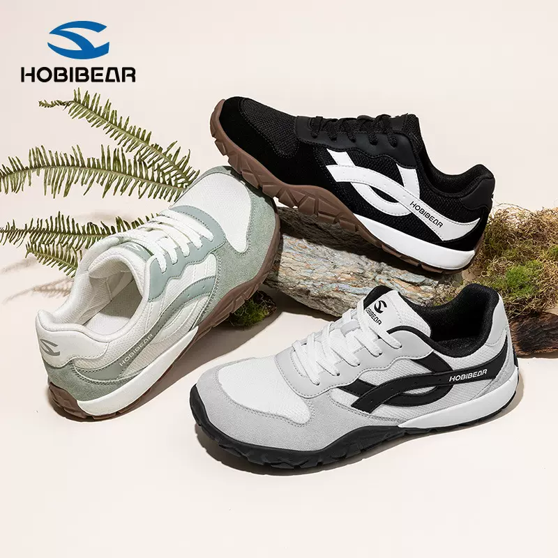 HOBIBEAR宽头休闲鞋春秋季耐磨轻徒步宽脚掌友好日常穿搭单鞋直销