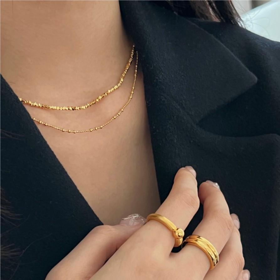 Daily Occasion 925 Sterling Silver Material 925 Sterling Silver Ball Chain Plating Solid Color Necklace