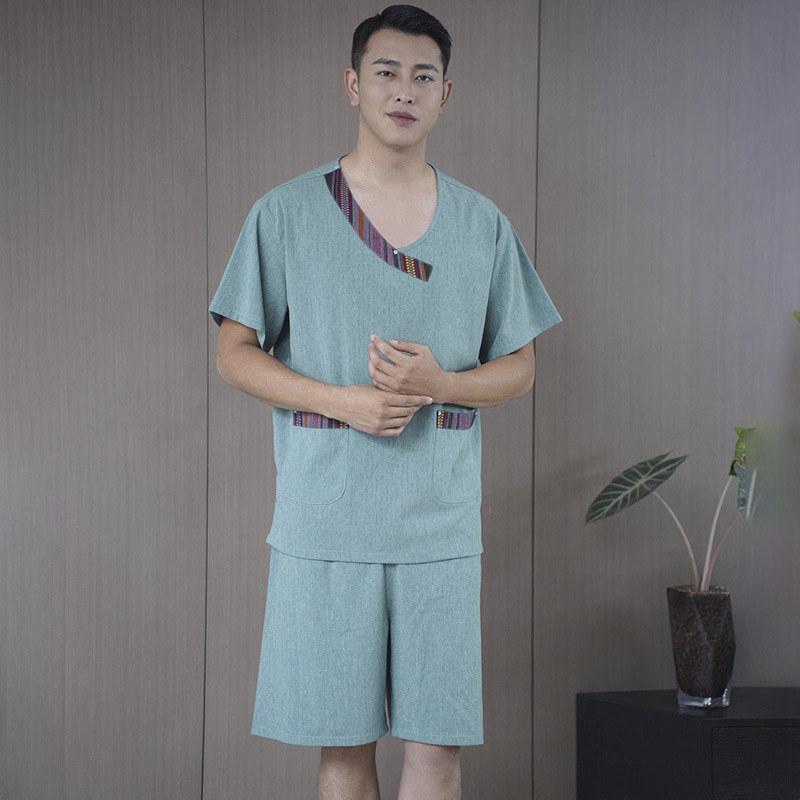 부드러운 대마 녹색 꽃 칼라 남자