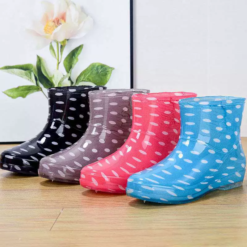 Модные бахилы для взрослых, водные сапоги, водонепроницаемая обувь, нескользящие корейские кухонные резиновые сапоги с низким вырезом, резиновые сапоги, короткие женские летние резиновые туфли.