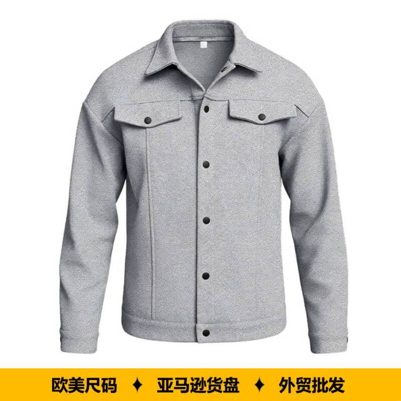European and American Cross-Border Amazon Temu Autumn and Winter New Style Men's Woolen Lapel Jacket Casual Sports Business Jacket