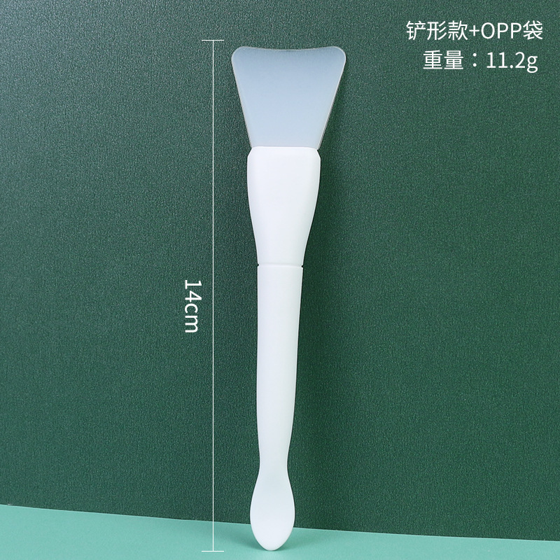 Cepillo de mascarilla Cuchara en forma de semillas de melón de doble cabeza para ajustar la varilla de la mascarilla, fácil de limpiar sin polvo, aplicación de belleza facial, cepillo de silicona de cabeza suave