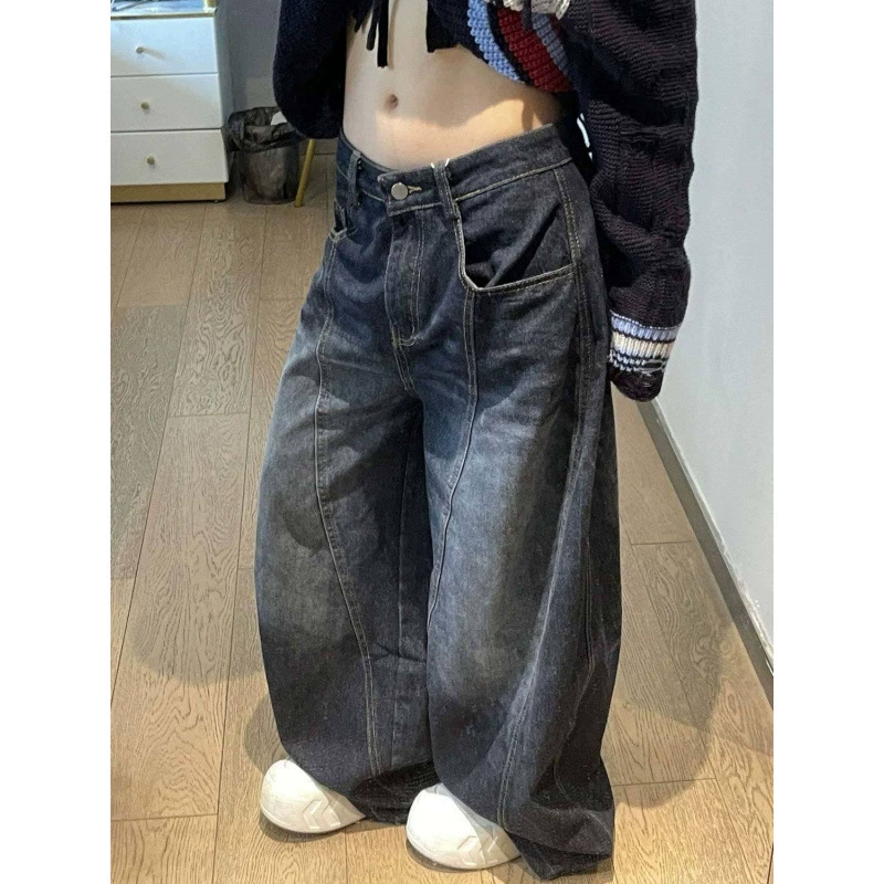 Джинсы ретро loose-fit, американский стиль, большого размера, широкие