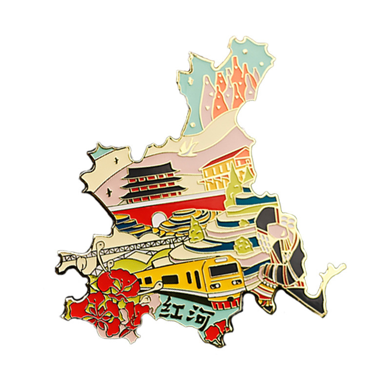 城市地标合集旅游文创金属冰箱贴定制厨房磁吸烤漆冰箱贴|undefined