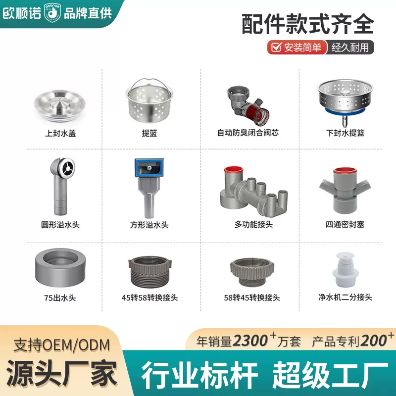 厨房水槽下水道三通接头下水管道防臭神器洗菜盆下水器配件