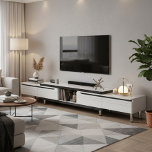 电视柜轻奢简约北欧风落地柜小户型现代家用客厅伸缩电视机置物柜