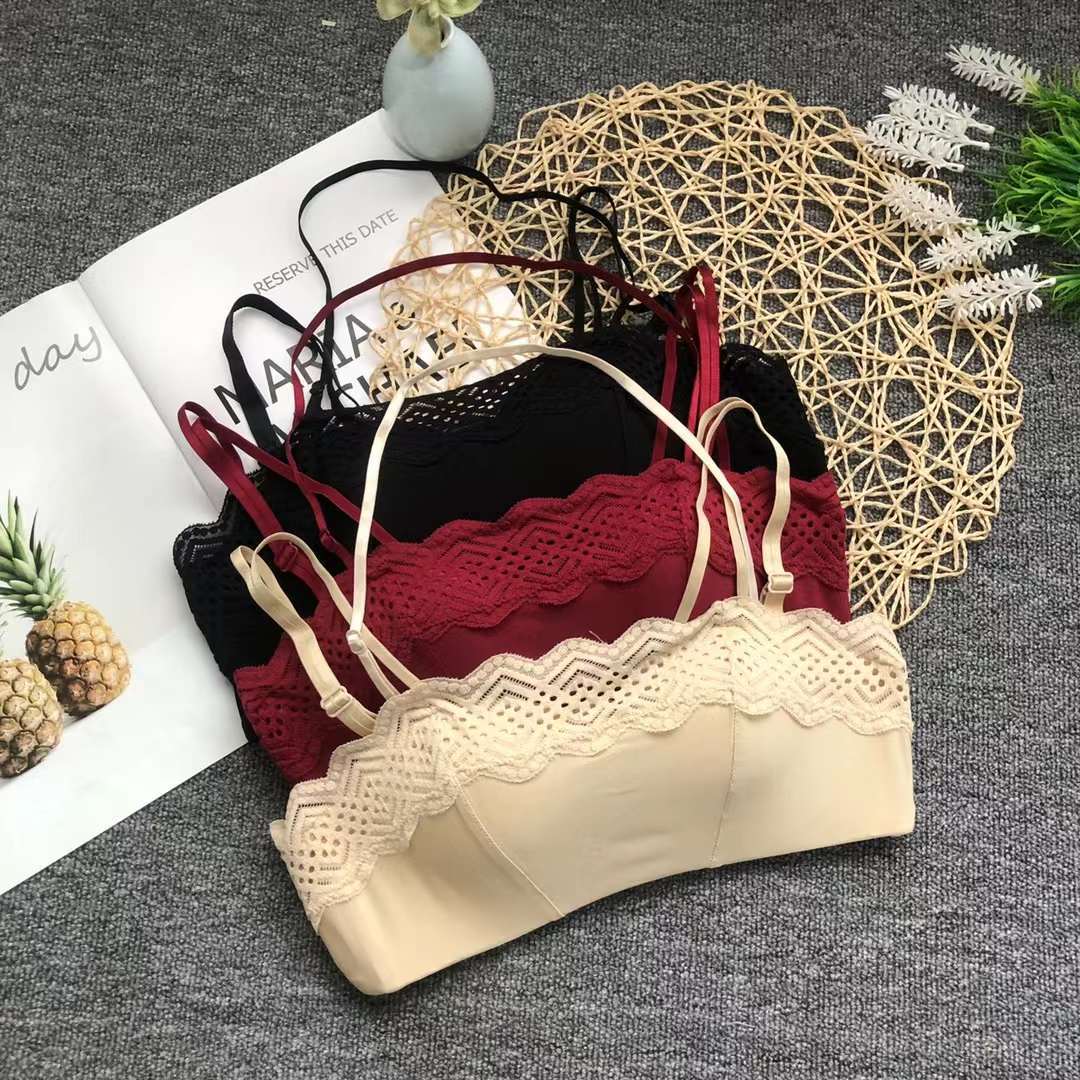 Nueva colección de pecho push-up ajustable de tres pechos cómoda sin costura inalámbrica superior delgada inferior ropa interior gruesa sujetador de las mujeres