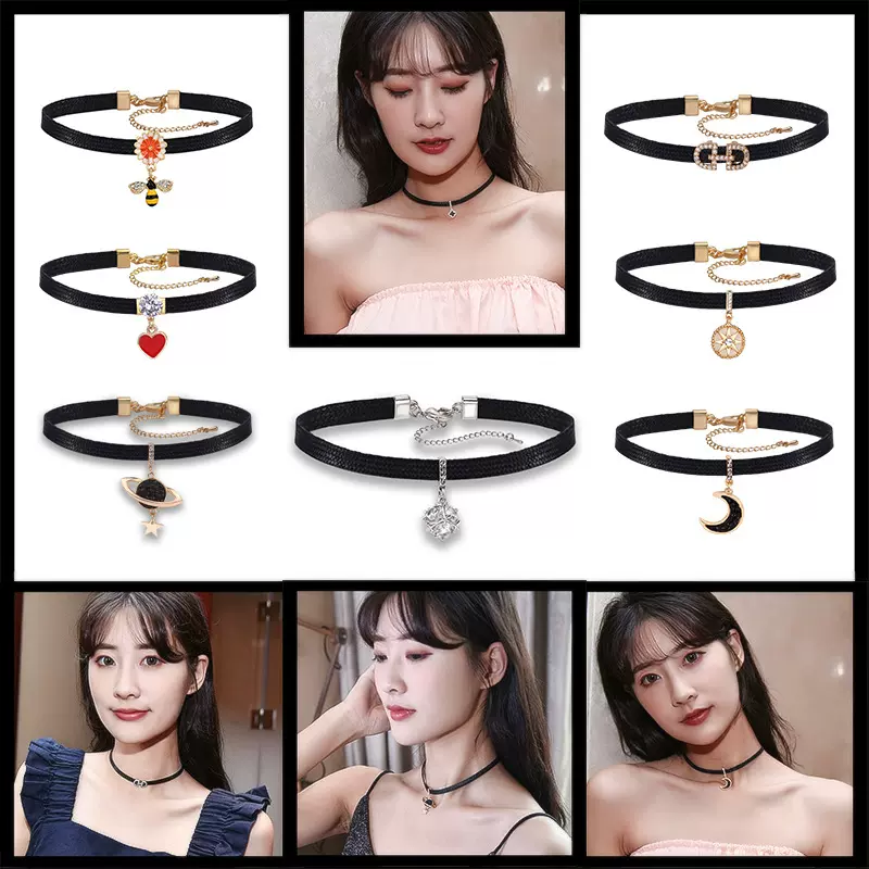 韩国choker颈链项圈黑色性感颈带锁骨链女时尚个性街头潮饰品批发