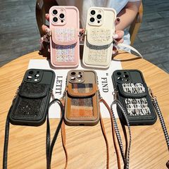 斜め掛け小銭入れ iPhone15promax対応 スマホケース Apple 17AIR ストラップ付き 13 カードホルダー X ウォレット XS