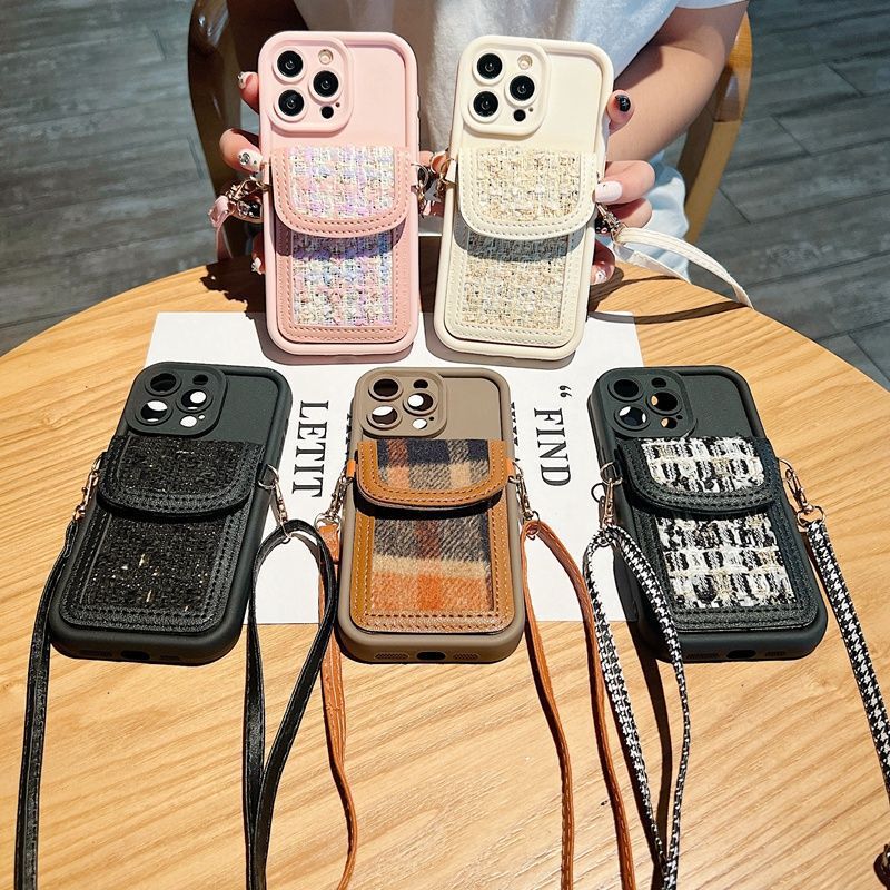 Crossbody Coin Purse Suitable for iPhone 17 Pro Max Phone Case Apple 16 Lanyard 13 Card Holder 7P/8 Wallet XS