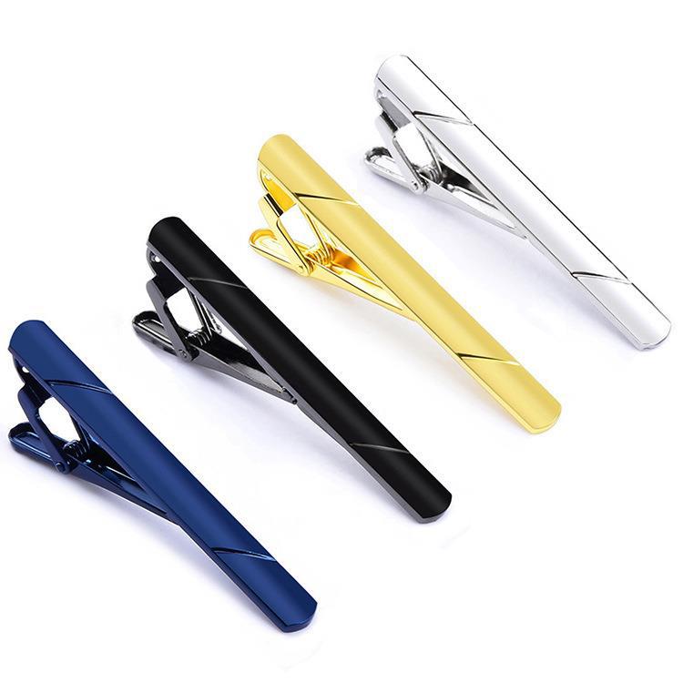 Tie clips Lavalier business affairs Simplicity silvery golden black Navy Blue Blue Pure copper