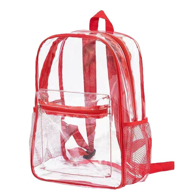 アマゾン透明バックパック PVC スクールバッグ大容量学生スクールバッグ屋外旅行ゼリーバッグ透明バックパック|undefined