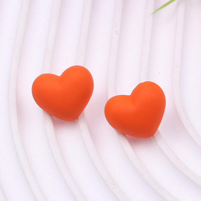 6g Weight 304 Stainless Steel Ear Needle Material Ear Studs Classification 1 Pair Quantity Casual Occasion Acrylic Material Heart Shape Pattern Women's Gender 1 Pair Heart Shape Arylic Ear Studs 6