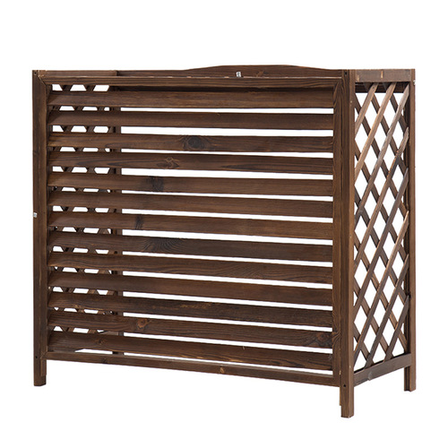 BG54 balcony outdoor storage rack anti-corrosion wooden louver air conditioner outer cover rain-proof dust cover succulent plant flower stand