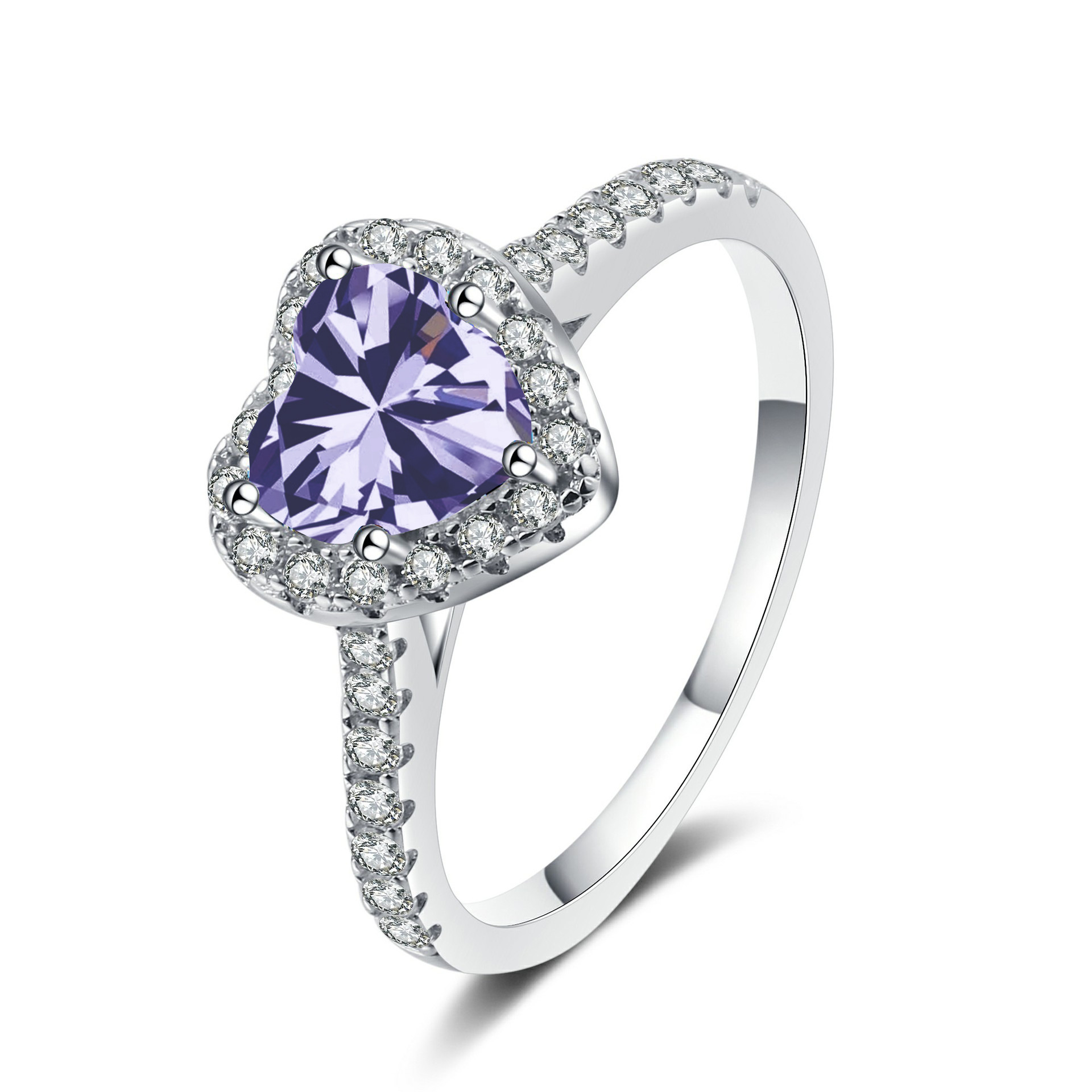 Anillo de plata S925 de color de importación de anillo de piedra de mozanita de un quilate de diamantes de diamantes de mozanita