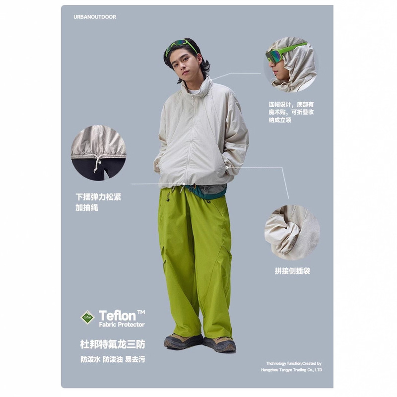 Rumen Dupont Three-Proof Mountain Series Casual Foldableing Hooded Jacket for Men and Women Waterproof Oversize Trendy Brand Jacket for Men