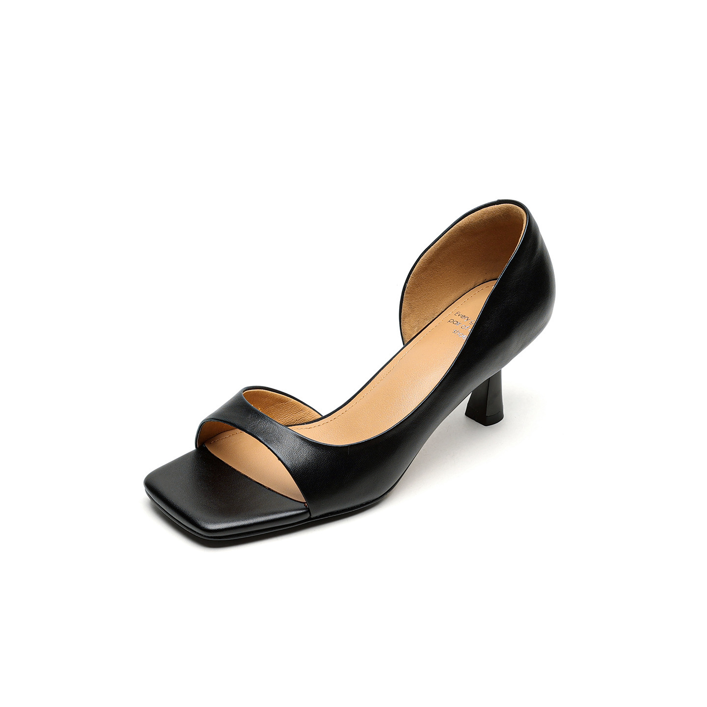 Sandal cao gót nữ hở mũi mũi vuông gót nhỏ 6 cm phong cách Hàn Quốc — đen chi tiết 31