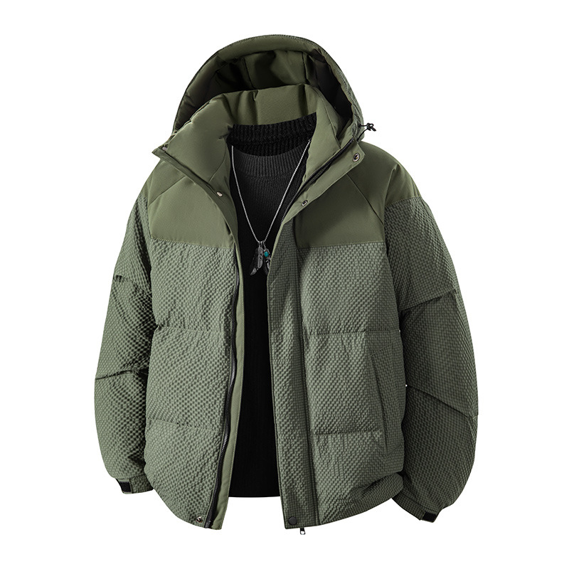 2025 invierno nuevo chaqueta de plumón para hombres gruesa cálida chaqueta blanca con chaqueta casual con capuchón ropa de hombre