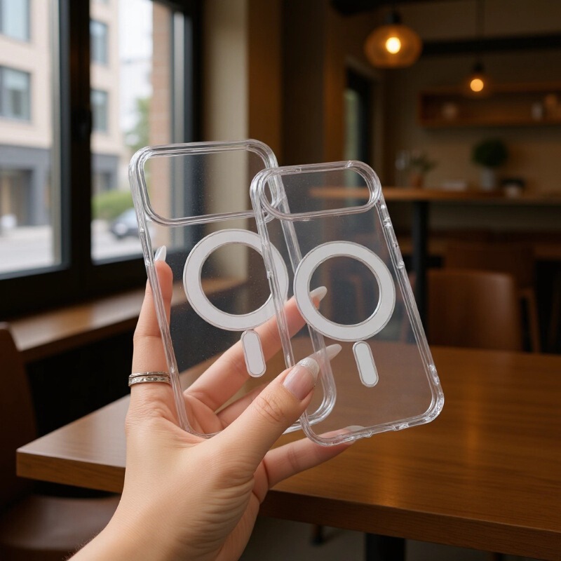 Suitable for Magsafe Apple Iphone17Promax Protective Case 17 Transparent Magnetic Phone Case 15/16Pro